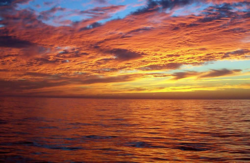 A magnificent sunset viewed from the Beth Ann during a Sunset Cruise Charter