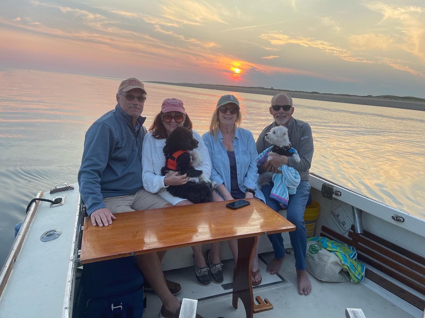 2 couples with dogs during provincetown sunset with beth ann carters